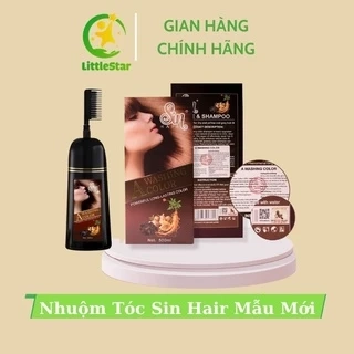 Dầu Gội Phủ Bạc Sin Hair Màu Nâu 500ml - Nhuộm Tóc Tại Nhà An Toàn Không Ngứa Rát