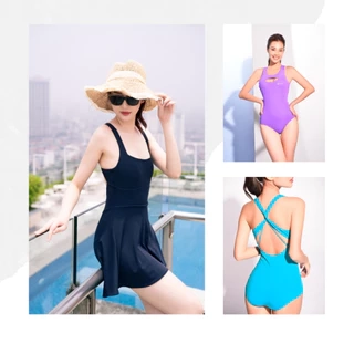 Đồ Bơi Nữ Liền Thân Livan Sport Kèm Đệm Mút Rời, Bộ Bơi Nữ Váy, Bộ Bơi Nữ Liền Thân