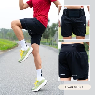 Quần Short 2 Lớp Nam Livan Có Túi Tiện Lợi, Thấm Hút Mồ Hôi, Nhanh Khô, Thoải Mái Vận Động, Chạy Bộ, Tập Gym Màu Cơ Bản
