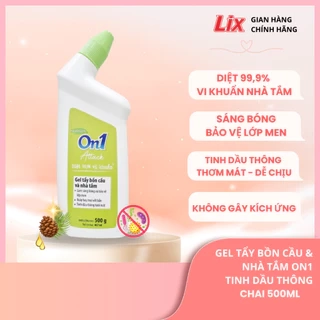 Gel tẩy bồn cầu và nhà tắm On1 dung tích 900G N0502, giúp diệt khuẩn 99,9 %, tẩy ố, làm trắng nhà tắm, bồn cầu hiệu quả