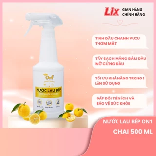 Nước lau bếp năng On1 500ml N6701 tinh dầu chanh Yuzu giúp làm sạch bụi bẩn, dầu mỡ, cặn bám lâu ngày