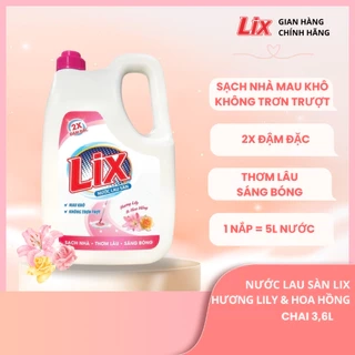 Nước Lau Sàn Lix Hương Lily Và Hoa Hồng 3.6 Lít LL360 Thơm Mát Sạch Sáng Bóng An Toàn