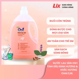 Nước lau sàn On1 tinh dầu Đinh hương & Hoắc Hương thơm lâu dung tích 2,6L LH202 - Sàn sạch, sáng bóng