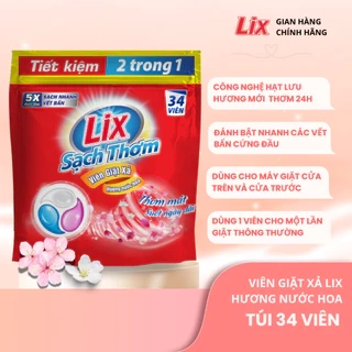 Viên giặt xả 2 trong 1 Lix hương nước hoa sạch thơm mát suốt ngày dài 34 viên 15g 00102 Lixco Việt Nam