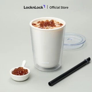 Ly nhựa 2 lớp Lock&Lock Bubble Tea cold cup 720ml kèm ống hút trân châu HAP529