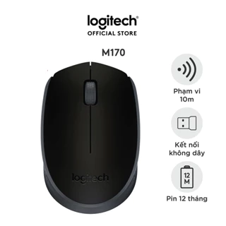 Chuột không dây Logitech M170 - USB 2.4GHz, nhỏ gọn, Phù hợp Laptop/PC