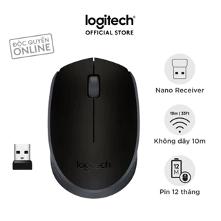 Chuột không dây Logitech B170 - USB, nhỏ gọn, thuận cả 2 tay, phù hợp PC/Laptop
