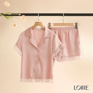 Bộ Pijama Lụa Pháp Phối Voan Loirechic FDMN250311