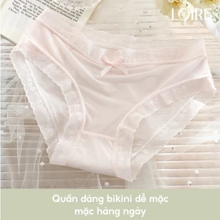 Quần Lót Lụa Băng Viền Voan Mỏng Tan Loirechic QLBK83