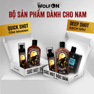 Bộ Quà Tặng LYD Wolf ON Box Quick Shot & Deep Shot - Sữa Tắm Tẩy Da Chết 350ml, Xịt Khử Mùi, Sữa Tắm Gội 3IN1