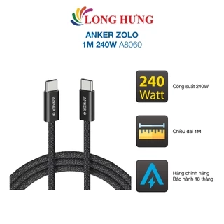 Cáp USB Type-C to Type-C Anker Zolo 1m 240W A8060 - Hàng chính hãng