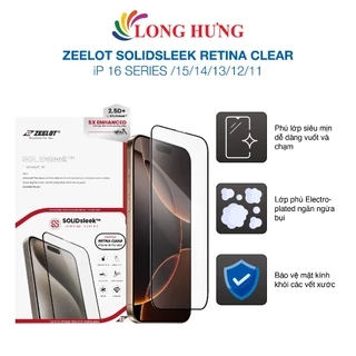 Dán màn hình cường lực Full viền Zeelot dành cho iP 16 Pro Max/16 Pro/16 Plus/16/15/14/13/12/11 - Hàng chính hãng