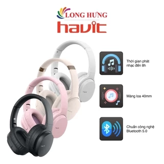 Tai nghe chụp tai Bluetooth Havit i62 BT 5.0 HVBT-I62 - Hàng Chính Hãng
