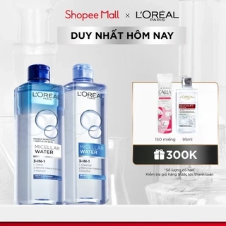 Bộ 2 nuớc tẩy trang đa năng 3in1 L'Oreal Paris Micellar Water 400ml x 2