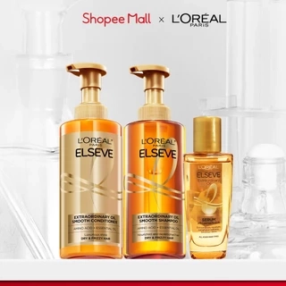 Bộ gội xả dưỡng tóc suôn mượt cao cấp L'Oreal Paris Extraordinary Oil Smooth 440ml x2