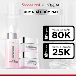 Bộ Serum Glycolic Melasyl 8% [Melasyl+Glycolic+Niacinamide] 30ml & Kem dưỡng ngày đêm mờ thâm nám L'Oreal Paris Glycolic