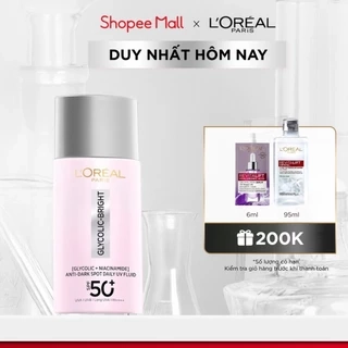 Sữa chống nắng phổ rộng mỏng nhẹ bảo vệ da và dưỡng sáng mờ thâm nám Glycolic Bright Anti-Dark Spot L’Oréal Paris 50ml