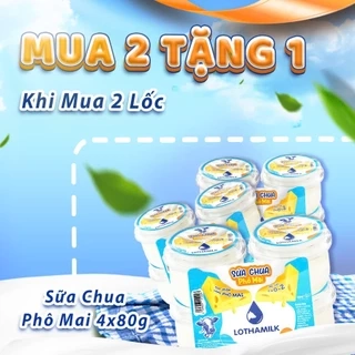 Combo 3 Lốc hộp sữa chua phô mai Lothamilk 4x80g