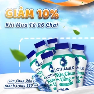 Combo 6 chai Sữa chua uống thanh trùng có đường 880ml
