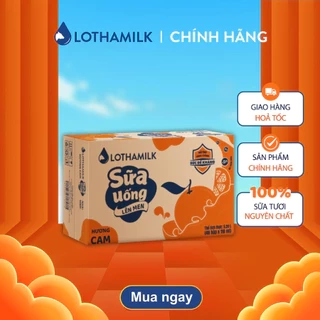 Thùng 48 hộp sữa tươi lên men tiệt trùng Lothamilk 180ml
