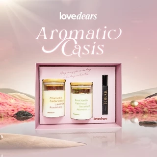 AROMATIC OASIS _Hộp Quà Tặng Nến Thơm Lovedear - Quà Tặng ,  Nến Thơm Tinh Dầu Kèm Nước Hoa, Thiệp Và Phụ Kiện Trang Trí