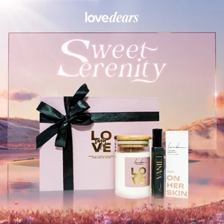 SWEET SERENITY _Hộp Quà Tặng Nến Thơm Lovedear - Quà Tặng ,  Nến Thơm Tinh Dầu Kèm Nước Hoa, Thiệp Và Phụ Kiện Trang Trí