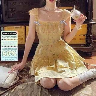 Đầm Lovito họa tiết chấm bi phong cách thường ngày cho nữ LNA65350