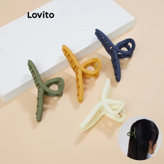 Kẹp tóc Lovito kiểu cơ bản phong cách thường ngày L004003 (Màu Xanh dương đậm/xanh lá cây/Vàng/Trắng)