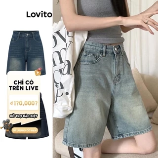 Live Hosts' pick - Quần Short Jean Cạp Cao Denim Có Túi Màu Trơn LNA19020