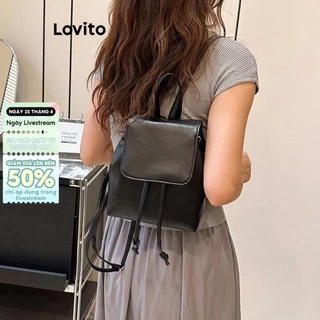 Lovito Balo Màu Trơn Đơn Giản Đa Năng Thường Ngày Cho Nữ LFA23192