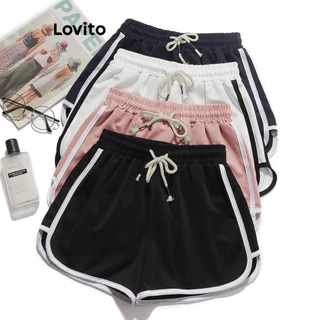 Lovito - Quần Short Thể Thao Nữ Phối Viền Tương Phản LNL47151