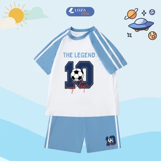 Đồ bộ bé trai phối viền số 10 - Quần áo cho bé chất liệu thun cotton - Loza Kids BF253