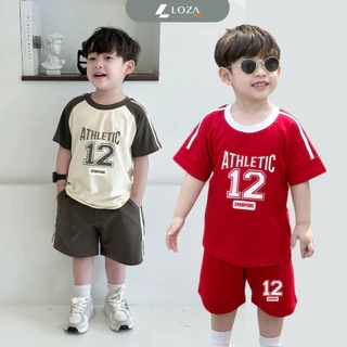 Đồ bộ bé trai phối viền số 12 - Quần áo cho bé chất liệu thun cotton - Loza BF286