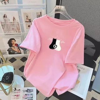 Áo thun nữ 𝐋𝐎𝐙𝐀 nhiều màu in hình mèo chất liệu cotton co giãn 4 chiều - Mã RT8111
