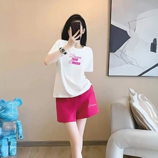 Set đồ nữ mùa hè - Đồ bộ nữ thời trang (áo phông + quần đùi cotton) - LOZA G0287