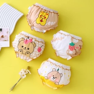 Lucky Big Cat® Bé Theo Mùa Bán Chạy 100% cotton Quần Lót Bé Gái 0 - 4 Y Quần Lót Quần Lót Quần Lót Gấu Bông Dễ Thương In Hình Quần Short Sơ Sinh