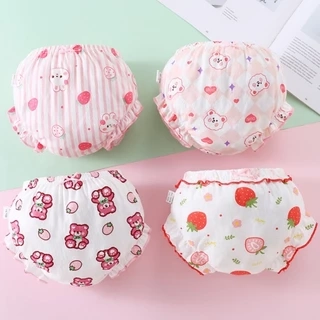Lucky Big Cat®Bốn mùa mới có thể mặc mùa hè dễ thương in bé đồ lót trẻ em 100% cotton gấu nhỏ 0-4Y ngoài trời