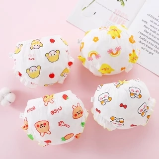 Quần lót cotton mặc tã LUCKY BIG CAT cho bé gái sơ sinh vừa và nhỏ 0-3 tuổi