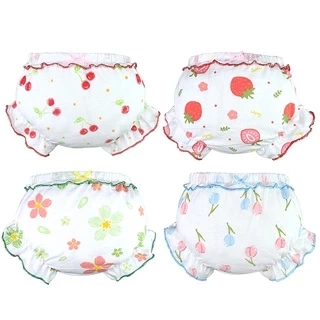 Quần lót LUCKY BIG CAT 100% cotton xinh xắn cho bé gái 0-3 tuổi
