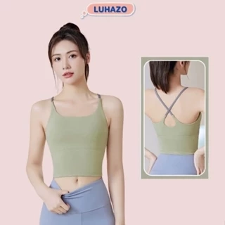 Áo tập gym nữ yoga LUHAZO bra có mút ngực chất xịn mịn cao cấp MB005 CT Pickleball
