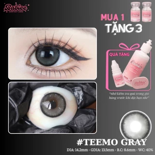 Lens mắt Teemo Gray màu xám có viền tự nhiên - size to, thương hiệu Babiee Hàn Quốc, hsd 12 tháng