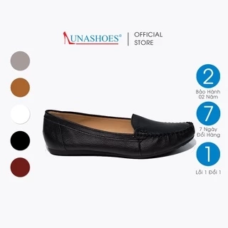 Giày đế bệt nữ LUNASHOES 1205 dáng giầy moca chất da bò êm chân phù hợp nhiều lứa tuổi