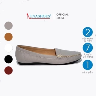 Giày moca nữ LUNASHOES 1205 da bò mềm êm chân búp bê đế bệt đường may chắc chắn