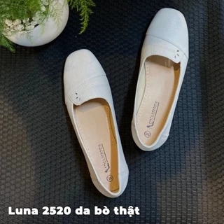 Giày mũi vuông LUNASHOES 2520 đế xuồng 3p chất da bò mềm êm chân mũi vuỗng dễ đi