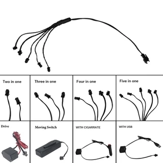 Dây nối EL LYMOYO 1-5M USB 2V chuyển đổi 1 đầu sang nhiều đầu/đầu bật lửa/hộp pin 2AA cho ô tô