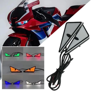 Lymoyo 1 Bộ Xe Máy Tam Giác Mắt Đèn Pha Mắt Quỷ LED 12V Đèn Cảnh Báo Sửa Đổi Xe Ô Tô Và Xe Máy