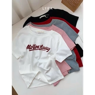 Áo Thun Nữ Lyra Cổ Tròn Tay Ngắn, Áo Phông Nữ Cotton Basic Form Baby Tee Motion Away - CSYAP0311