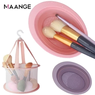 Dụng cụ giặt cọ và mút trang điểm MAANGE tiện lợi gồm thảm giặt và lưới phơi cọ 1343