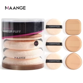 MAANGE Bộ 6 Bông Mút Trang Điểm Dụng Ướt & Khô Chuyên Nghiệp Tròn 30g