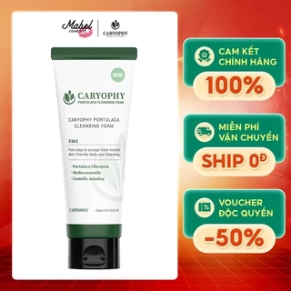 Sữa rửa mặt da dầu mụn Caryophy Portulaca Cleansing Foam Hàn Quốc ngừa mụn kiềm dầu sạch sâu 150ml